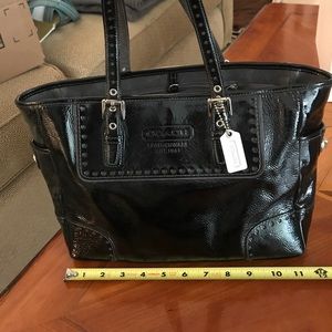 Beautiful black Patent leather Coach purse / tote
